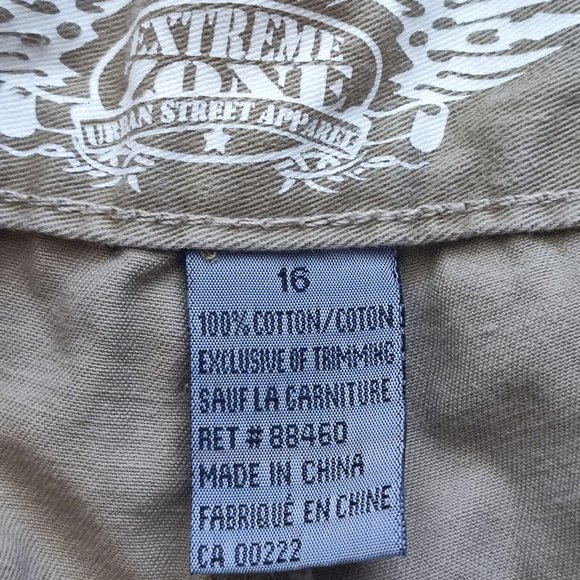 Extreme Zone cargo short pants beige boys size 16 - Picture 5 of 8